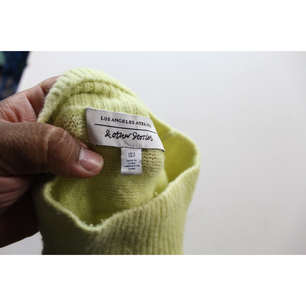 & Other Stories Women Yellow Sweater Pull On Mock Neck Wool Casual Size Small - Picture 6 of 10